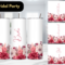 Personalized bridesmaid tumblers with script. Elegant name script on white tumbler by Tammi Oribello Designs, Lapeer Michigan

